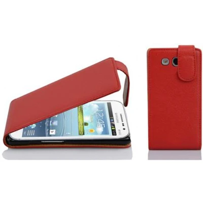Afbeelding van Cadorabo Hoesje geschikt voor Samsung Galaxy WIN in INFERNO ROOD Beschermhoes flip design Case Cover van getextureerd imitatieleer
