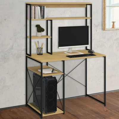 Image de Bureau avec étagères de rangement DETROIT design industriel