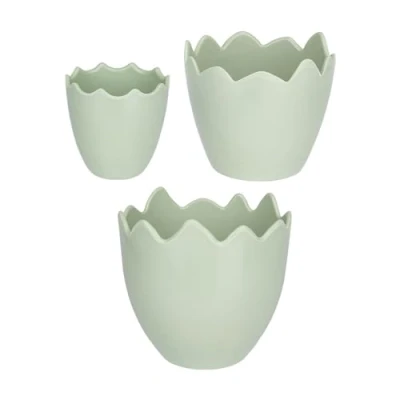 Afbeelding van Ideen mit Herz Decoratieve eierschalen tafeldecoratie nest paasei om neer te zetten eierdopje vulbaar 3 maten 6 9,5 cm hoog (pastelgroen)