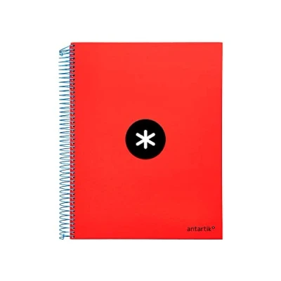 Afbeelding van Liderpapel A4 Micro Antartik Spiraalblok, 120 x 100 g, 5 mm frame, strepen, 4 gaten, rood
