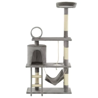 Afbeelding van vidaXL Kattenkrabpaal met sisal krabpalen 140 cm grijs