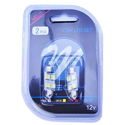 Afbeelding van Gloeilamp voor de auto M Tech LB072W 12 V Wit C5W 36 mm 1,36 W LED Licht Achterkant