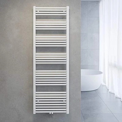 Afbeelding van SONNI badkamerradiator, centrale aansluiting, handdoekwarmer, handdoekdroger, wit, recht, 60 x 180 cm