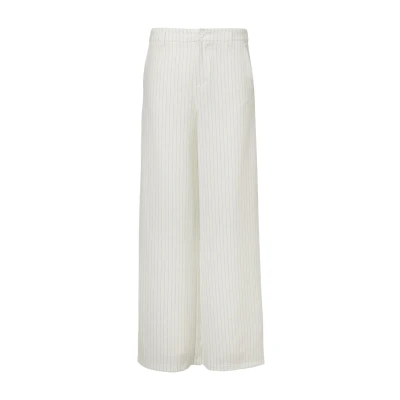 Afbeelding van QS Streifenmit Weitem Broek, Dames, Maat: 32x30, Wollweiß
