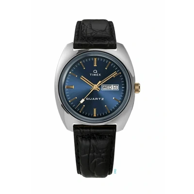 Afbeelding van Timex Q Reissue TW2W44800 Horloge Leer Zwart Ø 37.5 mm
