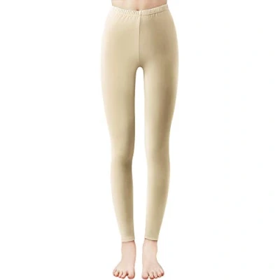 Afbeelding van Libella 1/3 stuks dameslegging, lange sportlegging, meerkleurig, met getailleerde tailleband van katoen 4108VA, Beige