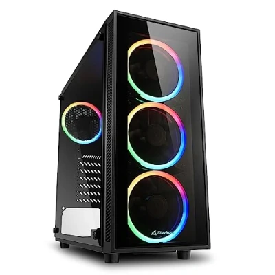 Image de Sharkoon TG4 RGB Tour ATX pas d&#039;alimentation noir, USB/Audio