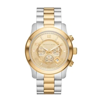 Afbeelding van Michael Kors heren Iconic Runway horloge MK9075 in de kleur Zilver