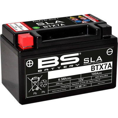 Afbeelding van BS battery 300672 btx7 a AGM SLA Motorfiets Batterij Zwart