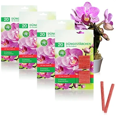 Afbeelding van COM FOUR® 80 x orchideeënmeststokjes Evenwichtige meststof voor orchideeën een gezonde ontwikkeling Compost verpotten orchideeënvoer