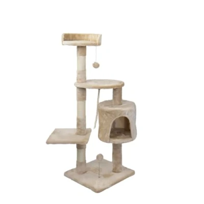 Afbeelding van Mobiclinic Silvestre krabpaal Katten Kattenboom Medium Klimmen 3 Hoogtes Met platforms en schuilplaatsen Ontstressend speelgoed gemaakt van veilig Sisal Beige