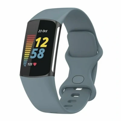 Afbeelding van FitBit Charge 5 &amp; 6 Sportbandje met dubbele lus Staalblauw Maat: S