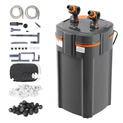 Afbeelding van VEVOR 660 GPH aquariumfilter, 5 traps filter, 235 gallon, ultrastil intern filter met UV bescherming, dompelvermogensfilter meerdere functies voor aquaria, 25 W