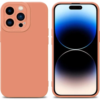 Afbeelding van Cadorabo Hoesje geschikt voor Apple iPhone 14 PRO in Fluid LICHT ORANJE Beschermhoes gemaakt van flexibel TPU silicone Cover Case
