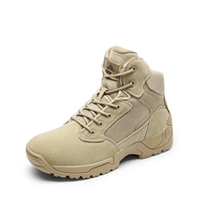 Afbeelding van NORTIV 8 Militaire gevechtslaarzen voor heren, tactische laarzen, wandelschoenen, Zand