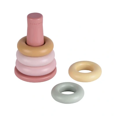Afbeelding van Little dutch stapeltoren ringen roze
