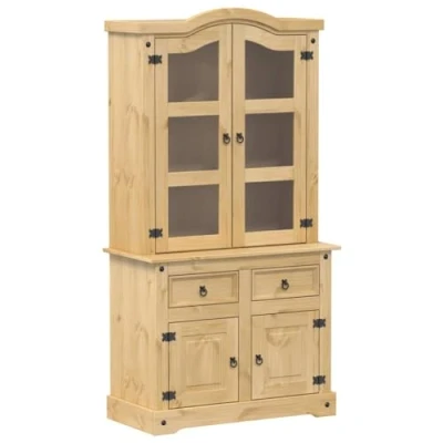 Afbeelding van Vitrinekast Corona 100x48,5x179 cm massief grenenhout