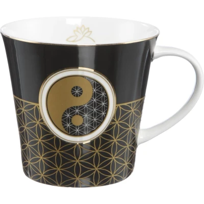 Afbeelding van Goebel Lotus Koffie / Thee Mok Yin Yang Zwart Beker porselein 350ml