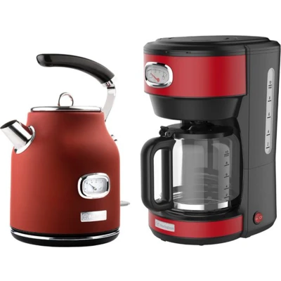Afbeelding van Westinghouse Retro Waterkoker + Filter koffiezetapparaat Koffiefilter Rood