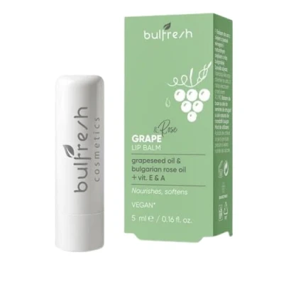 Afbeelding van Bulfresh Lip balsam druif en roos 5 ml (lipstick uitvoering)