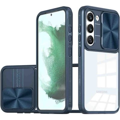 Afbeelding van iMoshion Hoesje Geschikt voor Samsung Galaxy S23 Camslider Backcover Donkerblauw