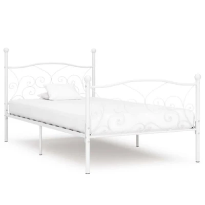Afbeelding van Bedframe met lattenbodem metaal wit 90x200 cm