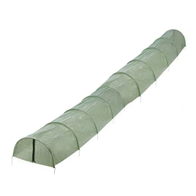 Afbeelding van Relaxdays 7 m lange tunnel PE folie met ritssluiting 10 tunnels bladeren plantation groen