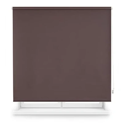 Afbeelding van INTERBLIND Premium effen verduisterend rolgordijn afmetingen 100 x 230 cm grijs thermisch