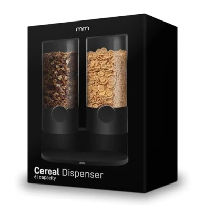 Afbeelding van MikaMax Design Cereal dispenser Makkelijk je schaal vullen Zwart 27,5 x 16 38,5 Keuken accessoire Cornflakes