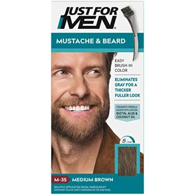 Afbeelding van Just for Men Snor en baardborstel middenbruin M 35