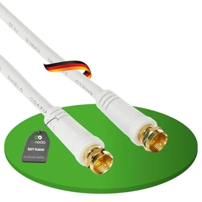 Afbeelding van conecto Antennekabel, SAT, coaxkabel, stekker op stekker, wit