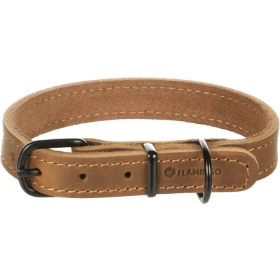 Afbeelding van Leren halsband hond Montana cognac S M