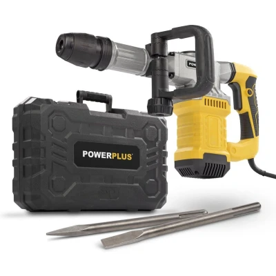 Afbeelding van Powerplus elektrische breekhamer POWX11832 1300 W vermogen en 25 J 3800 slagen per minuut sloophamer incl. puntbeitel &amp; platte beitel SDS Max aansluiting