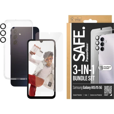 Afbeelding van PanzerGlass 3 in 1 Bundle Edge2Edge Glass + Case Lens Set (hoesje beschermglas) Samsung Galaxy A15, A15 5G