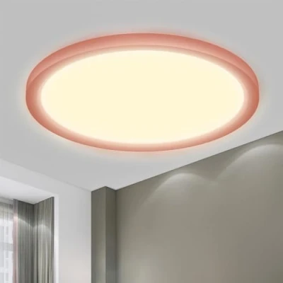Afbeelding van LQWELL® Led plafondlamp, 1,6 cm, ultradun, rond, plat, IP44, waterdicht, badkamerlamp, 24 W, 3000 K, 2500 lm, modern, voor woonkamer, slaapkamer, keuken, balkon, kelder, kantoor, 300 x 16 mm
