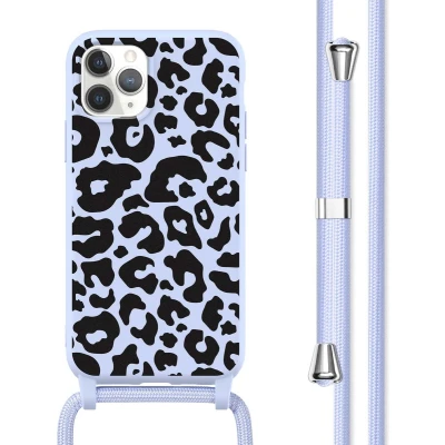Afbeelding van imoshion hoesje Geschikt voor iPhone 11 Pro met koord Siliconen design Meerkleurig / Animal Lila