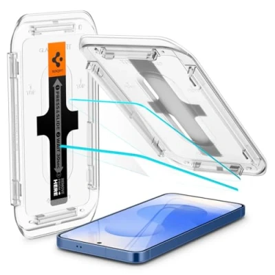 Afbeelding van Spigen Glas.tR EZ Fit gehard glas, compatibel met Samsung Galaxy S24, 2 stuks, eenvoudige installatie, krasbestendig, 9H displaybescherming