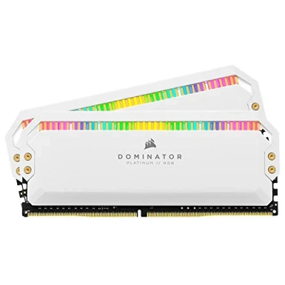 Image de CORSAIR Dominator Platinum RGB DDR4 kit 16 Go: 2 x 8 Go DIMM 288 broches 3200 MHz / PC4 25600 CL16 1.35 V mémoire sans tampon non ECC blanc