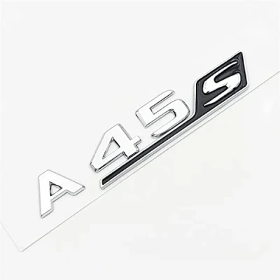 Afbeelding van LAZIRO 3D ABS rood zwart chroom auto letters achter kofferbak badge sticker A45S embleem logo geschikt voor Mercedes AMG W177 W176 accessoires (kleur: chroom)