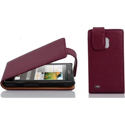Afbeelding van Cadorabo Hoesje geschikt voor Huawei ASCEND G700 in BORDEAUX PAARS Beschermhoes flip design Case Cover van getextureerd imitatieleer