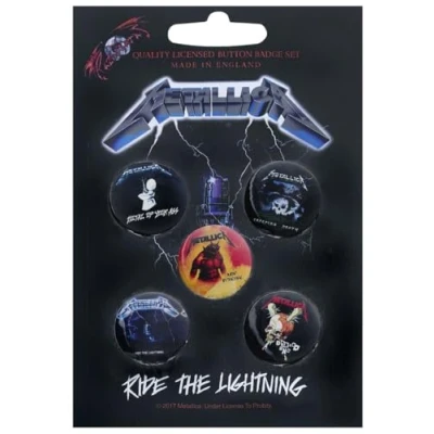 Afbeelding van Metallica Ride The Lightning Badge/button Set van 5 Multicolours