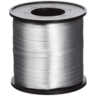 Afbeelding van Krulband voor ballonnen en geschenken, 454 m, zilver, 1 stuk.