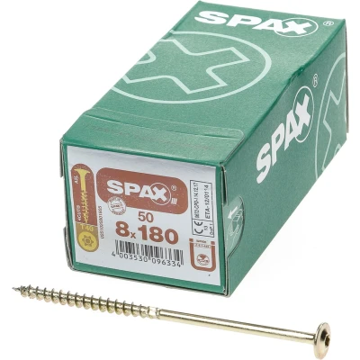 Afbeelding van Spax Spaanplaatschroef Tellerkop discuskop gebruineerd T40 8 x 180mm
