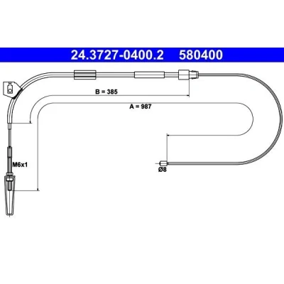 Afbeelding van Ate Handremkabel 24.3727 0400.2