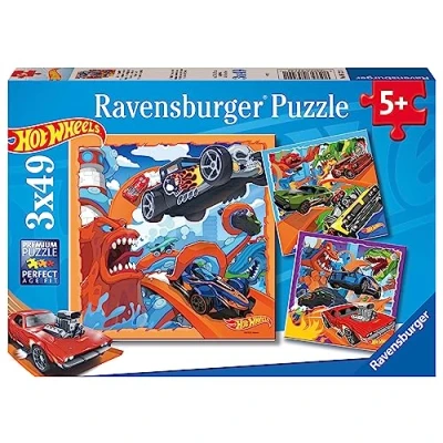 Afbeelding van Ravensburger puzzel How Wheels, collectie 3 x 49, puzzels met 49 stukjes, voor kinderen, aanbevolen leeftijd 5 jaar