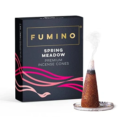 Afbeelding van Fumino Wierookkegels, natuurlijke geur, lenteweide, 20 verse wierookkegels Masala Agarbatti Joss Smoke geuren voor ontspanning, meditatie, ontspanning en woondecoratie