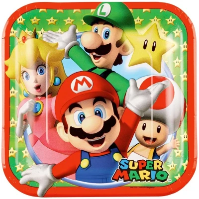 Afbeelding van Super Mario Bordjes Taart, 8st.