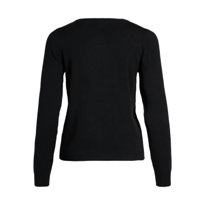 Afbeelding van Object Objthess L/S Vneck Pullover NOOS Trui, Dames, Maat: Medium, Black
