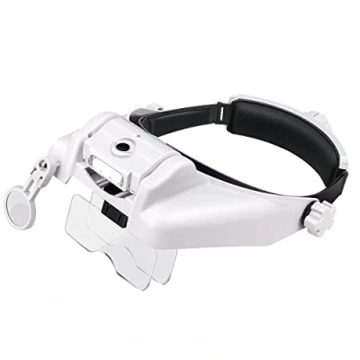 Afbeelding van Vergrootglazen met ledverlichting, lychee bril handsfree helm, vergrootglas voor dicht werk, naaien, handwerk, lezen, repareren, sieraden