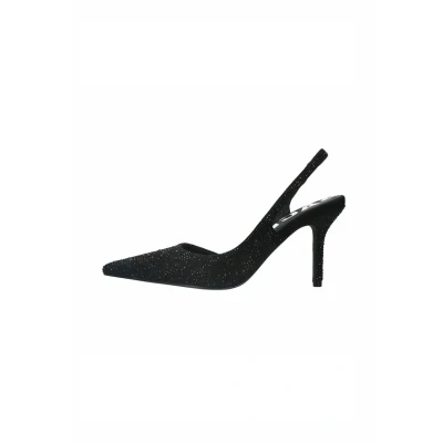 Afbeelding van Sacha Dames Zwarte strass slingback pumps Maat 36